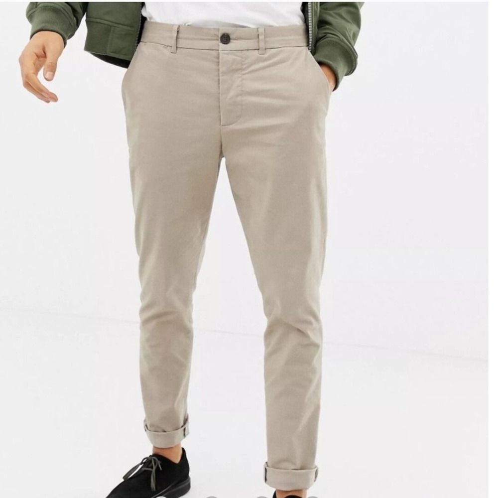 All Saints‎ Men's Park Chino Pants in Off White Cream Size 30